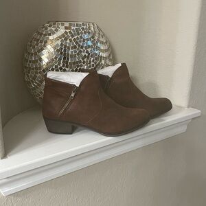 Sun + Stone Rich Brown Ankle Booties New in Box